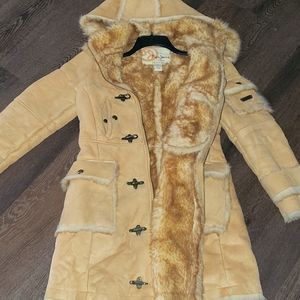 Pepe Jeans (Med)Tan suede winter coat